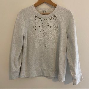 J Crew floral cut out sweatshirt medium